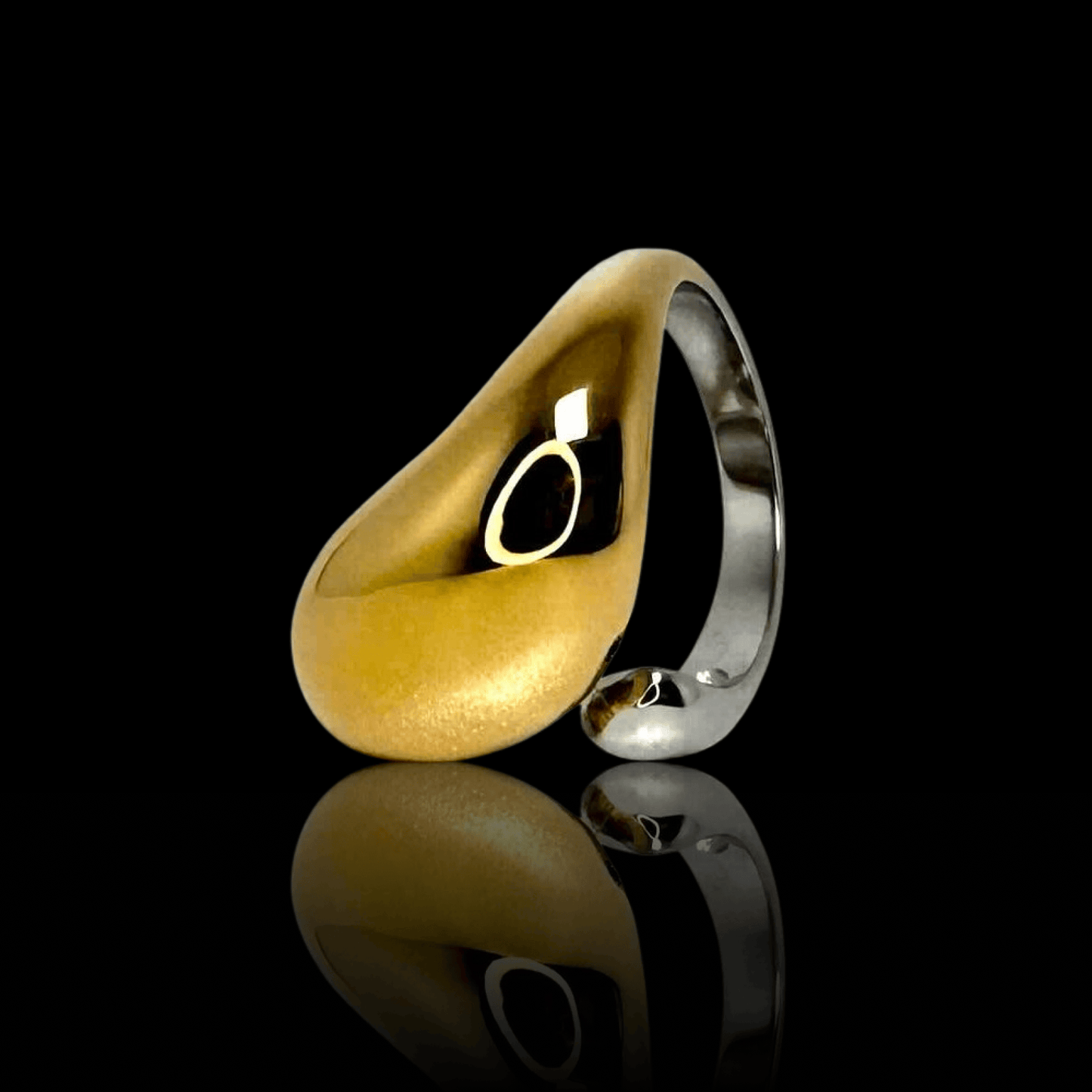 Apex Drop Ring 18k Gold PVD