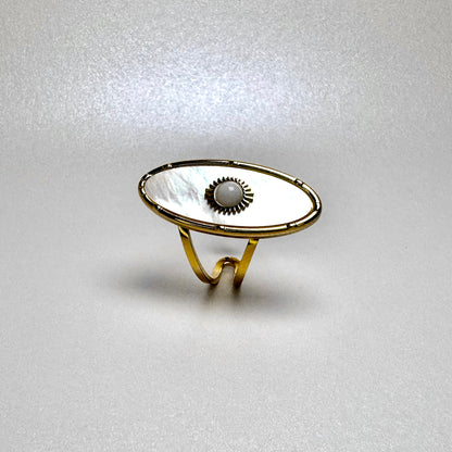 Pearl Halo Ring